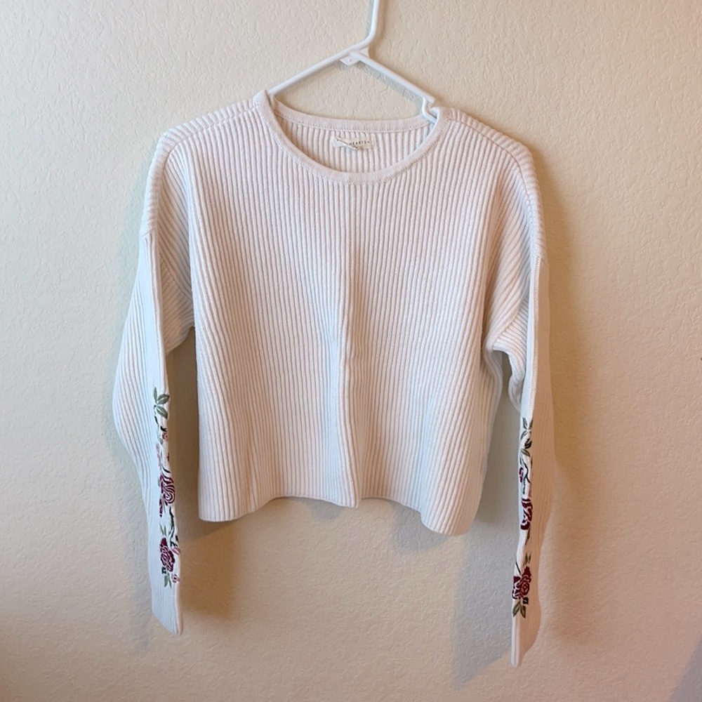 Embroidered Flower Sweater